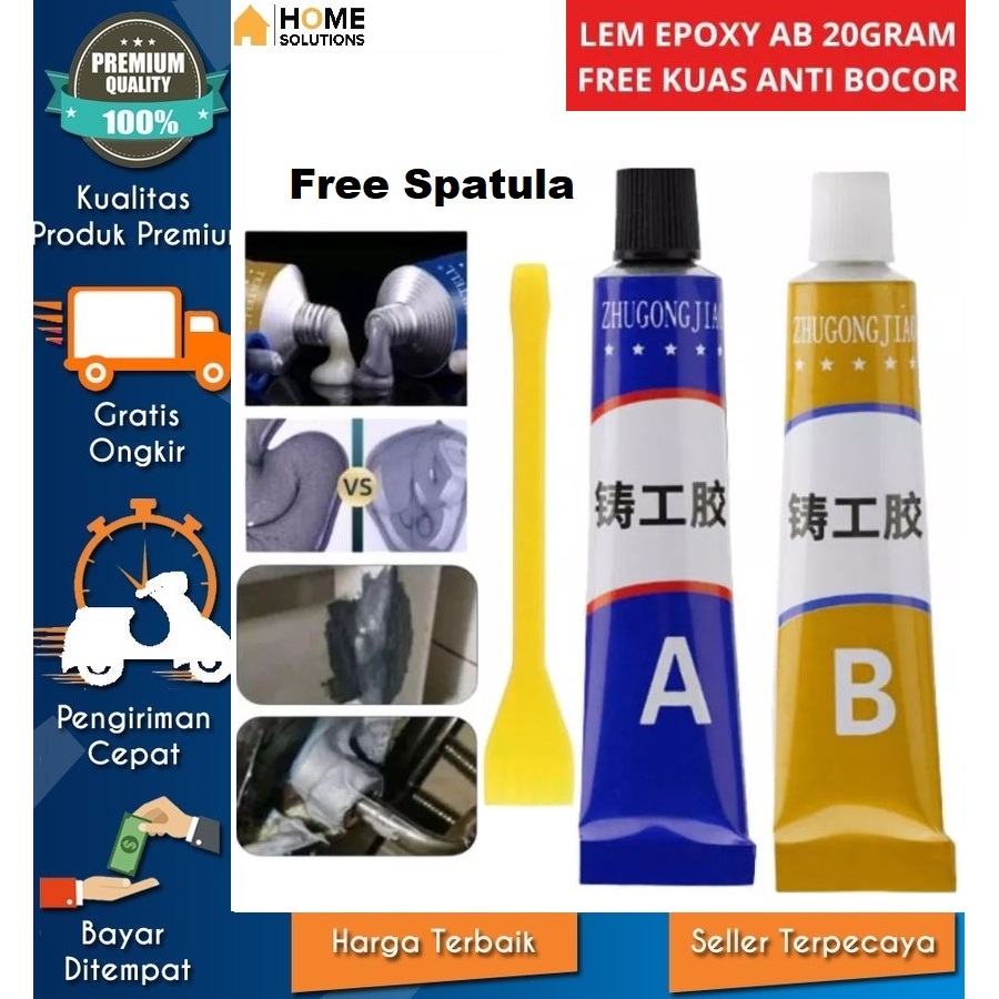 Jual Lem Besi Metal Repair Lem AB Campur Lem Epoxy 20g Lem Penambal ...