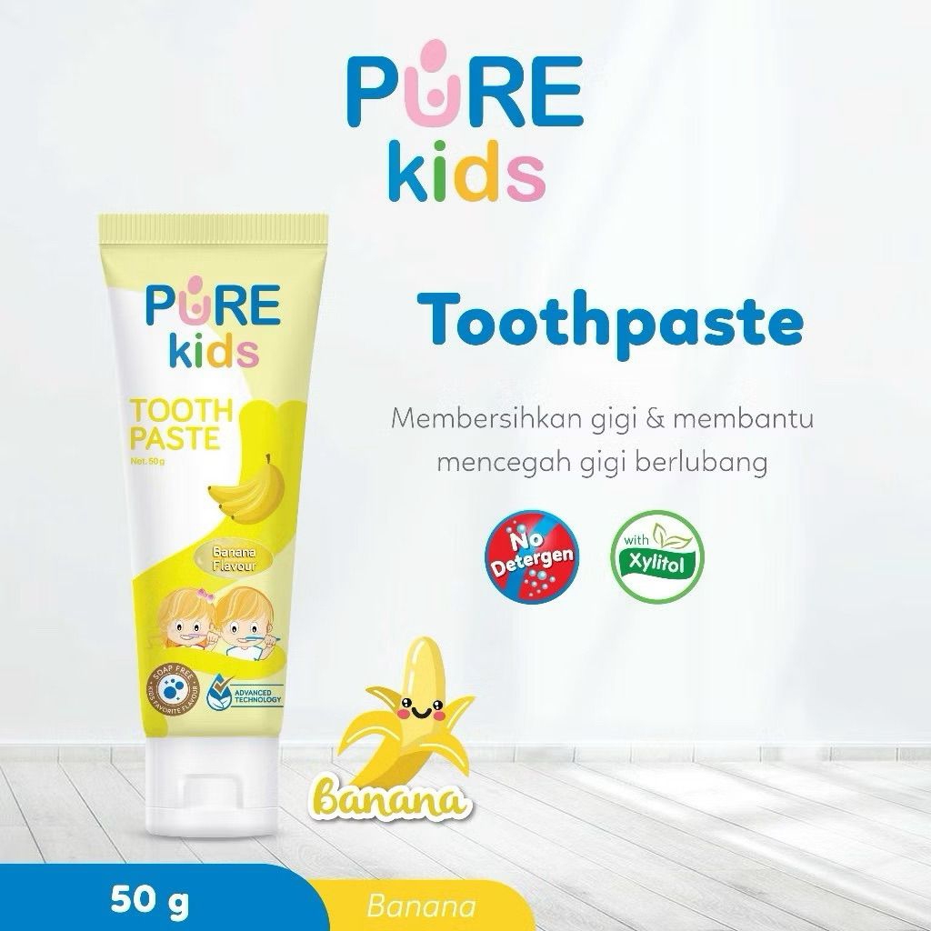 Jual PUREKIDS TOOTHPASTE BANANA 50G | Shopee Indonesia
