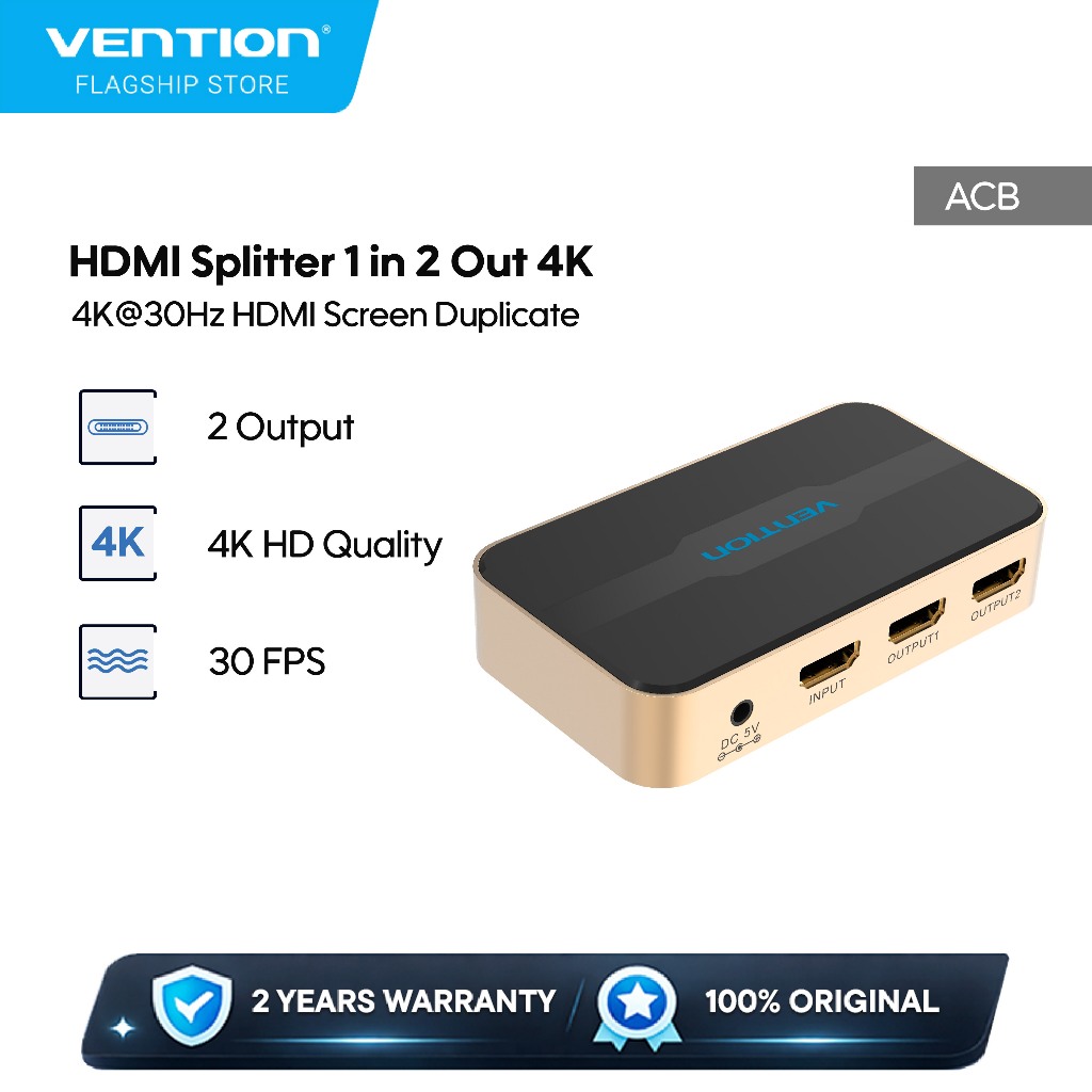 Jual Vention HDMI Splitter (1 In 2 Out) Full HD 3D 4K - ACBG0-EU ...