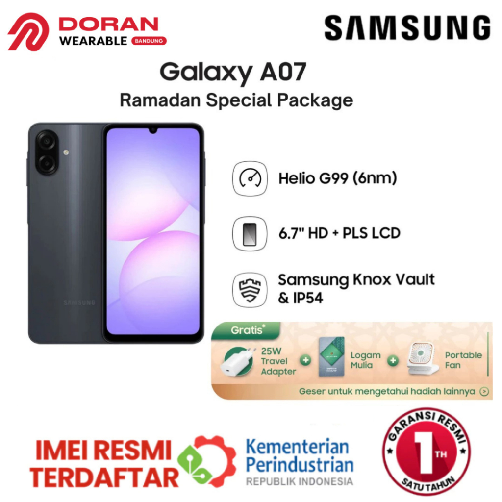 Jual Samsung Galaxy A07 4/64GB 4/128GB 6/128GB 8/256GB Black Special ...