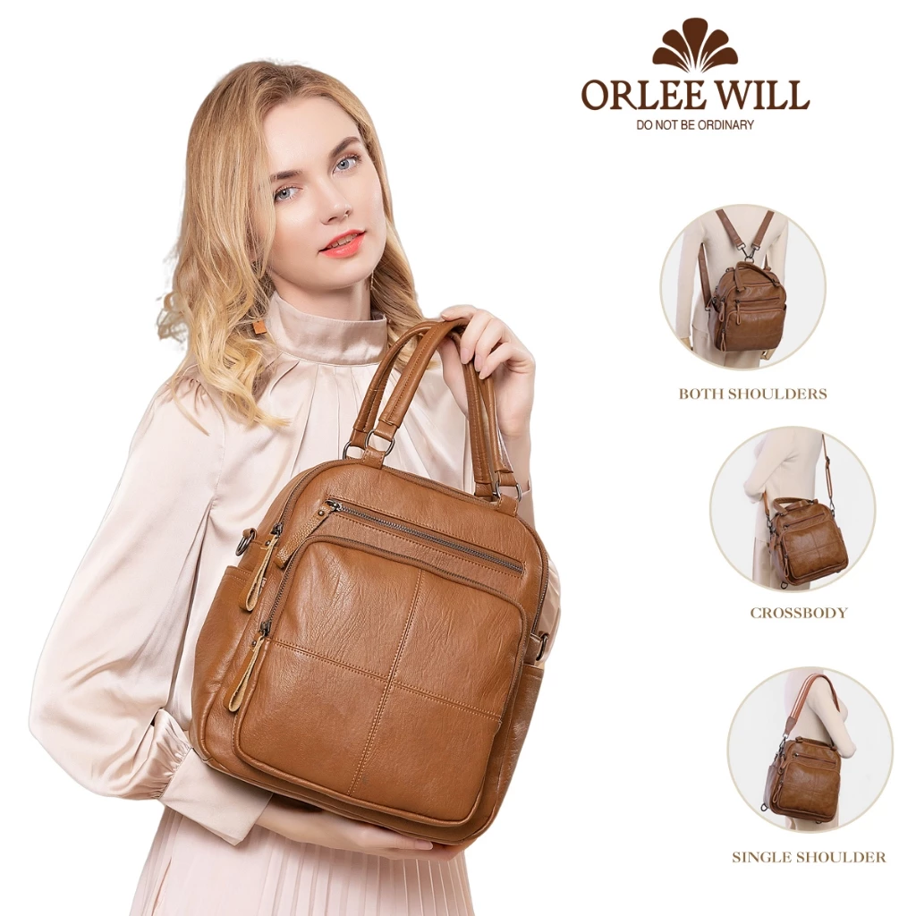 ORLEE WILL Tas Ransel Wanita Kulit