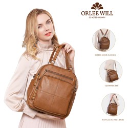 ORLEE WILL Tas Ransel Wanita Kulit Asli 4 in 1