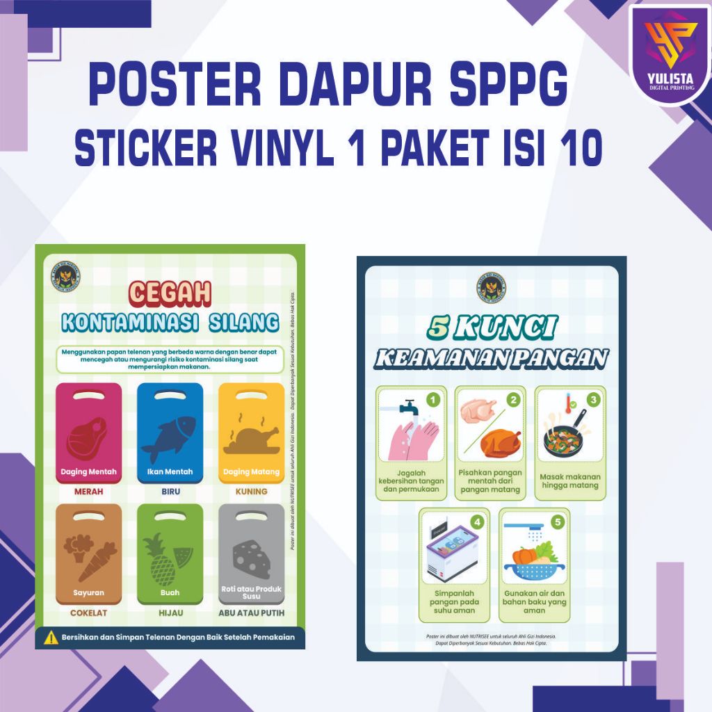 Jual VINYL Poster Dapur MBG SPPG Sticker Vinyl A3 isi 10 | Shopee Indonesia