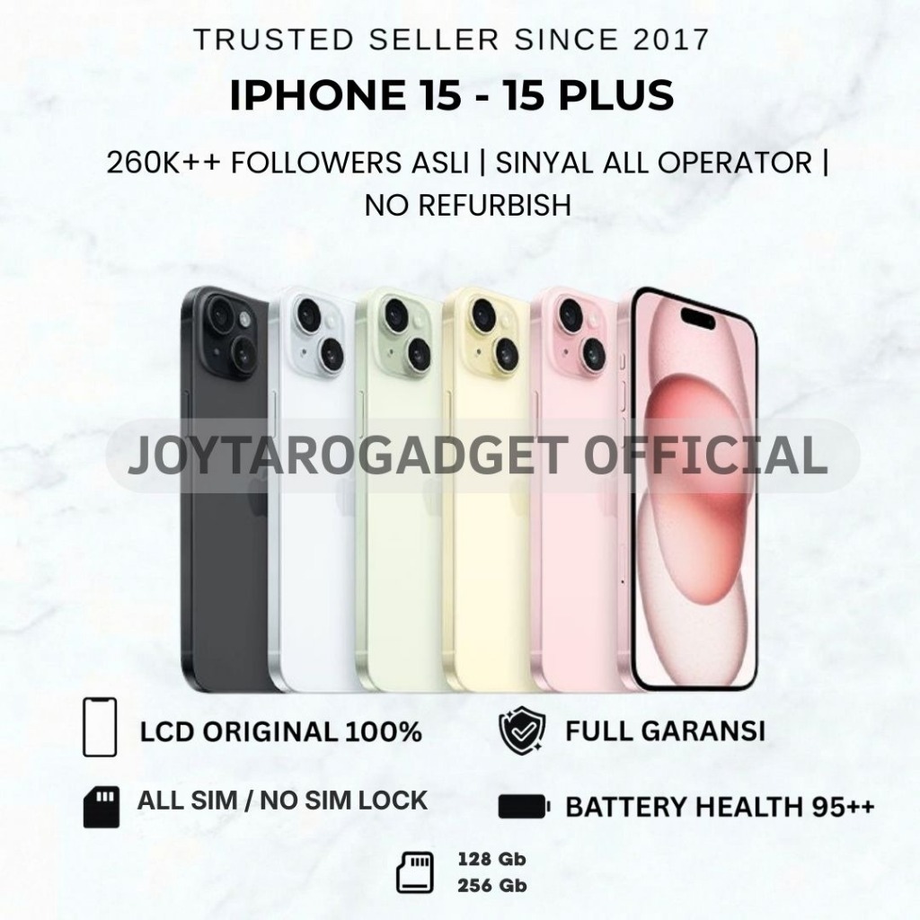 Jual iPhone 15 - 15 Plus 128gb 256gb Lcd 100% Original fullset mulus No ...