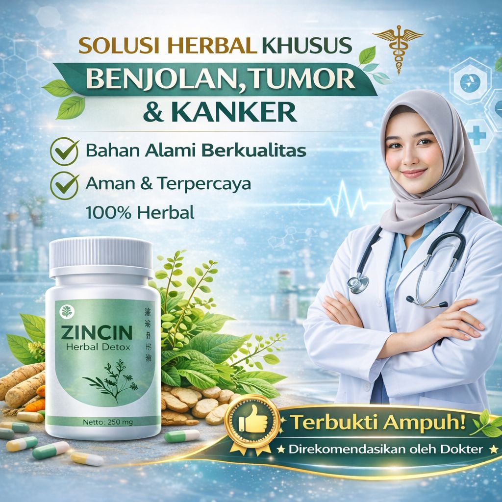 ZINCIN Obat Herbal Alami Penghilang Benjolan, Kanker Tumor, Benjolan dan Kanker Payudara