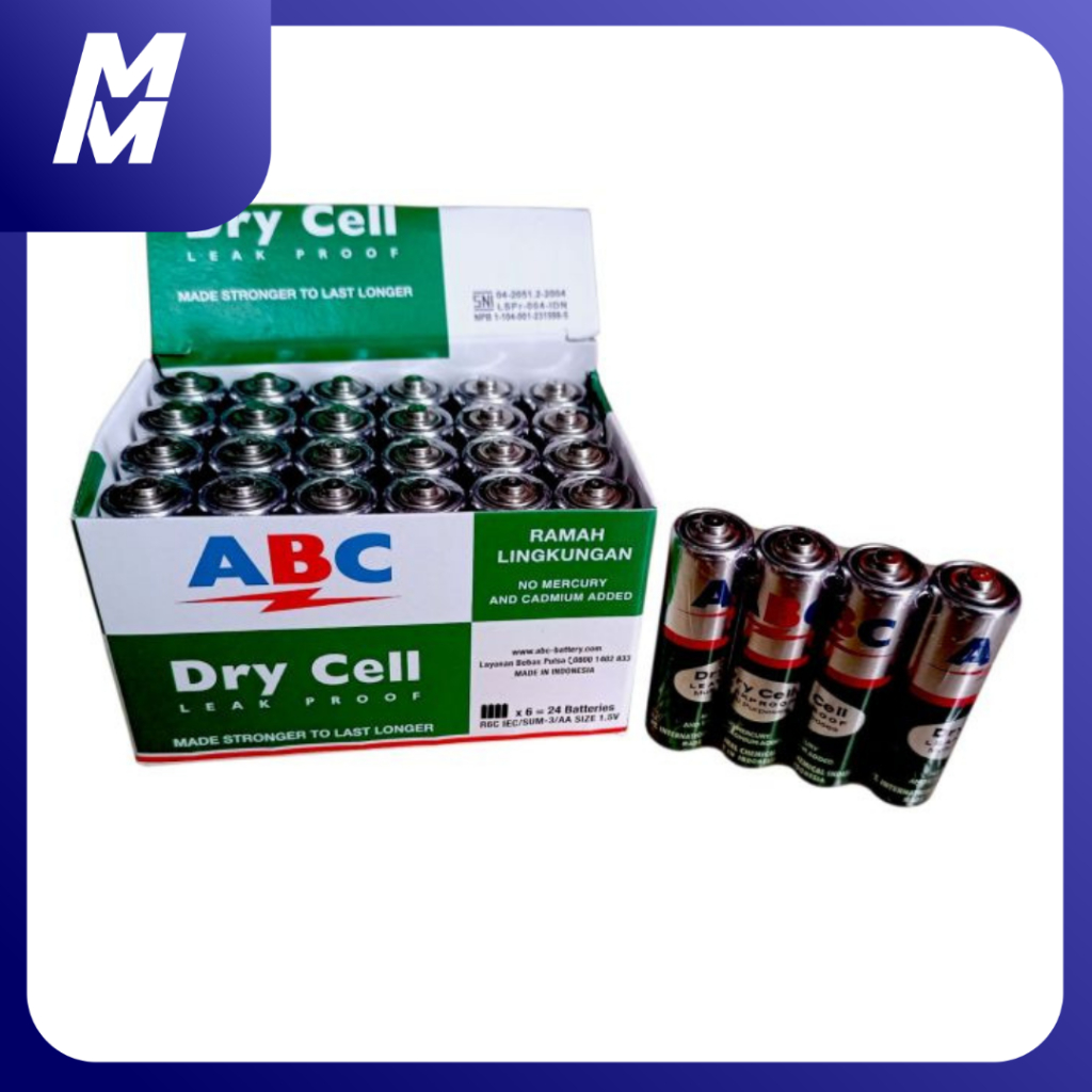 Jual Baterai ABC Hijau AA A2 Dry Cell Original Isi 24 Pcs (1 pak ...