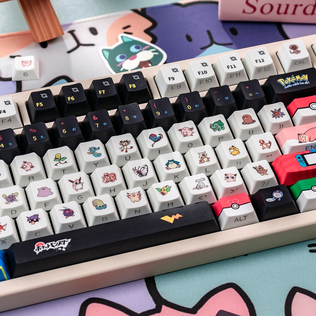 Jual Pokemon Keycaps pocket monster PBT Cherry profile Cahaya Sisi ...