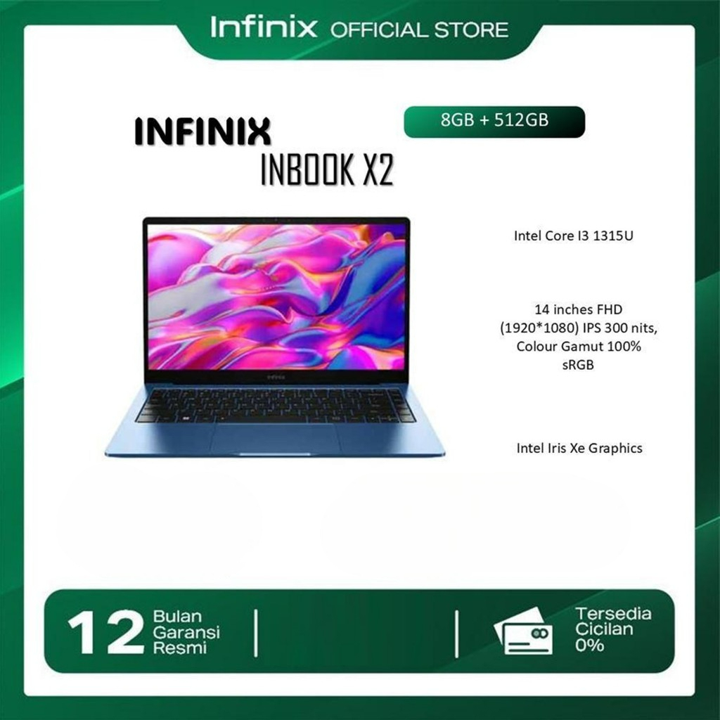 Jual LAPTOP INFINIX INBOOK X2 2025 I5 1334 8GB 512GB WIN11 14.0FHD ...