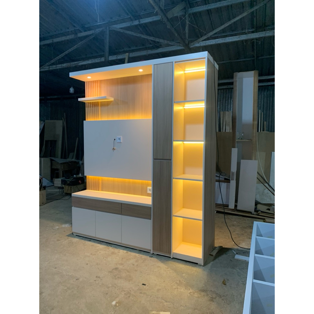 Jual backdrop/rak tv minimalis hpl | Shopee Indonesia