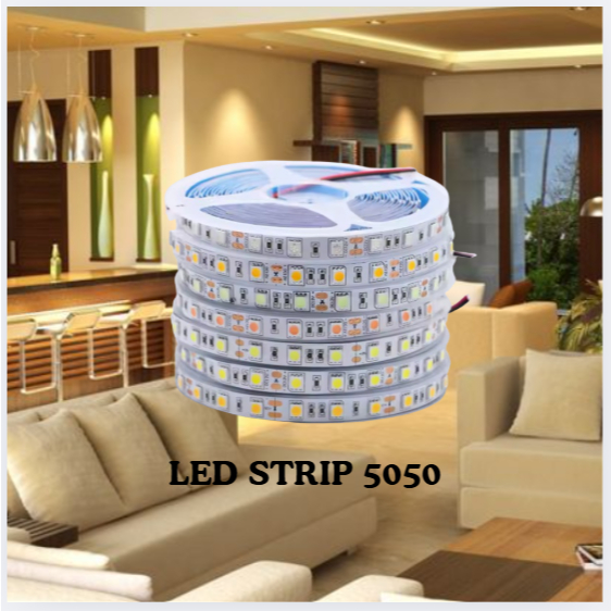 Jual Lampu Led Strip 5050 5 Meter 12V 60 Led/Meter IP 33 Non Gel ...