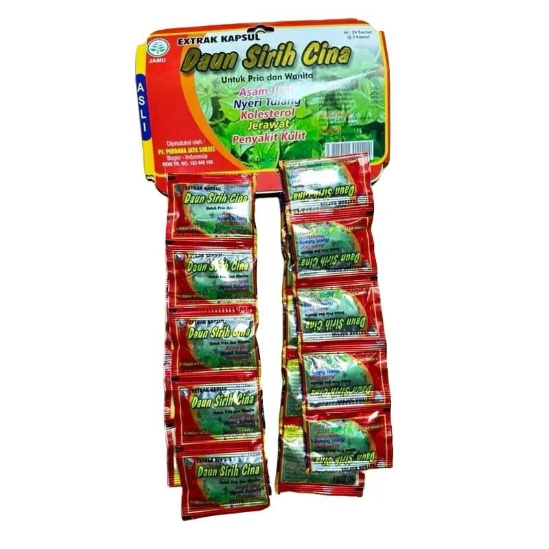 Kapsul Daun Sirih Cina 20 Sachet 40 Kapsul Asam Urat Pegal Linu Rheumatik Encok