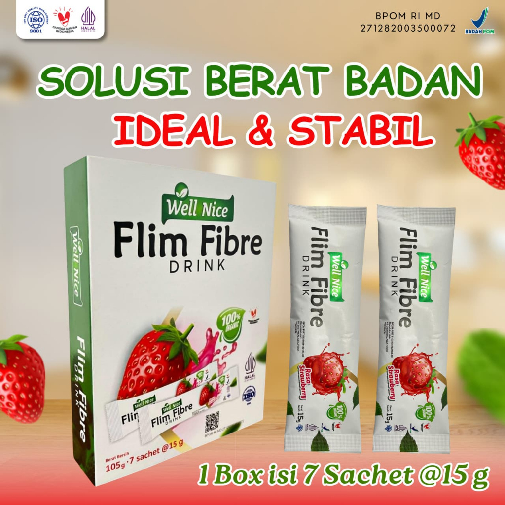 Jual WELL NICE FLIM FIBER DRINK RASA STRAWBERRY bersertifikat Iso 9001 ...