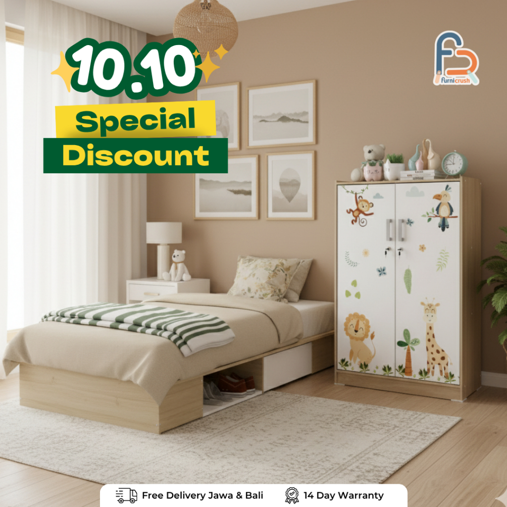 Jual Furnicrush Divan set Rak Susun Kaca / Bundling Divan dan Lemari ...