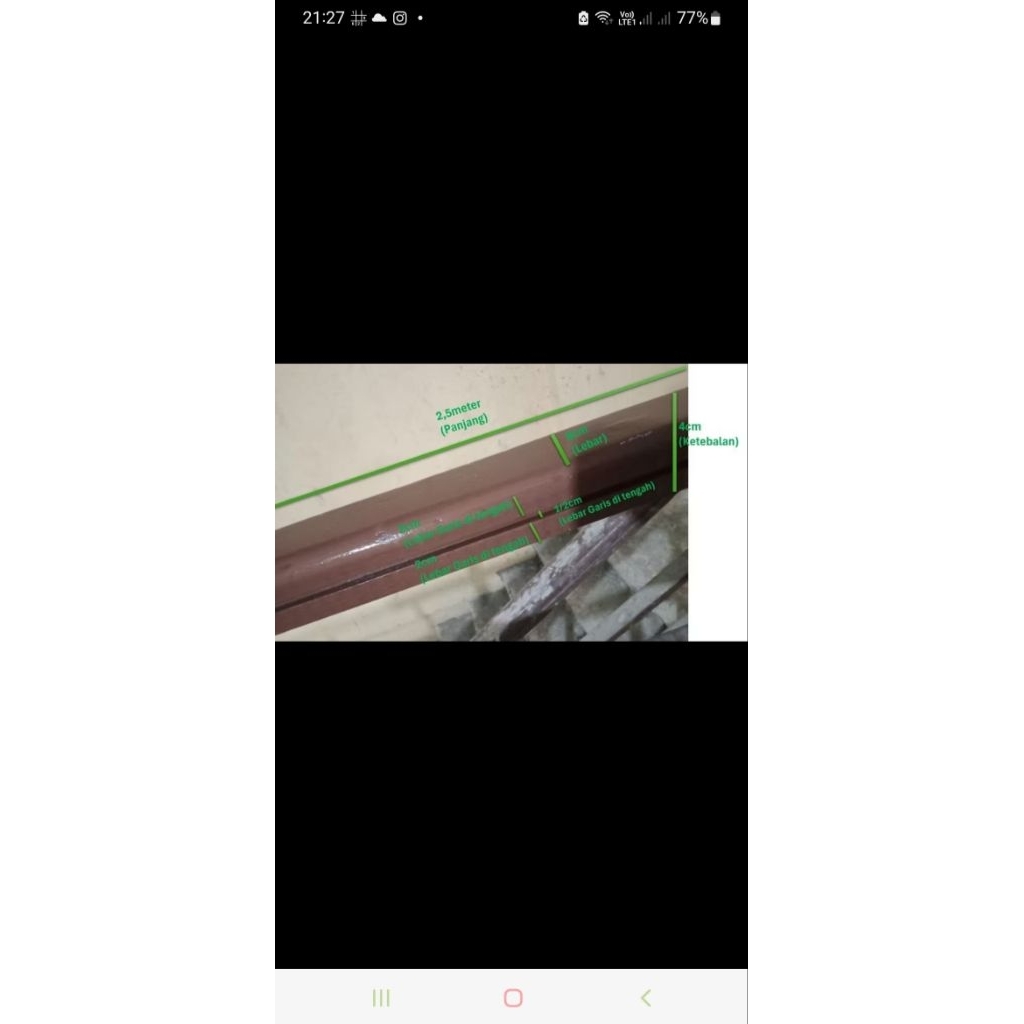 Jual 1 batang Railing Kayu Kamper Singkil 4 cm x 6 cm x panjang 2,5 mtr ...