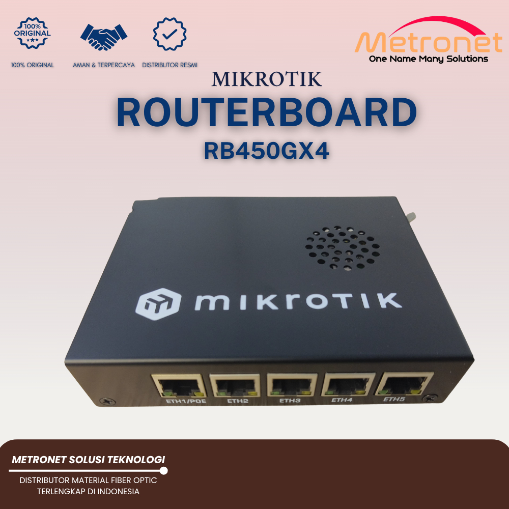 Jual MIKROTIK RB450GX4 Router Indoor 5 Port Gigabit RB450 X4, 1xRS232 ...