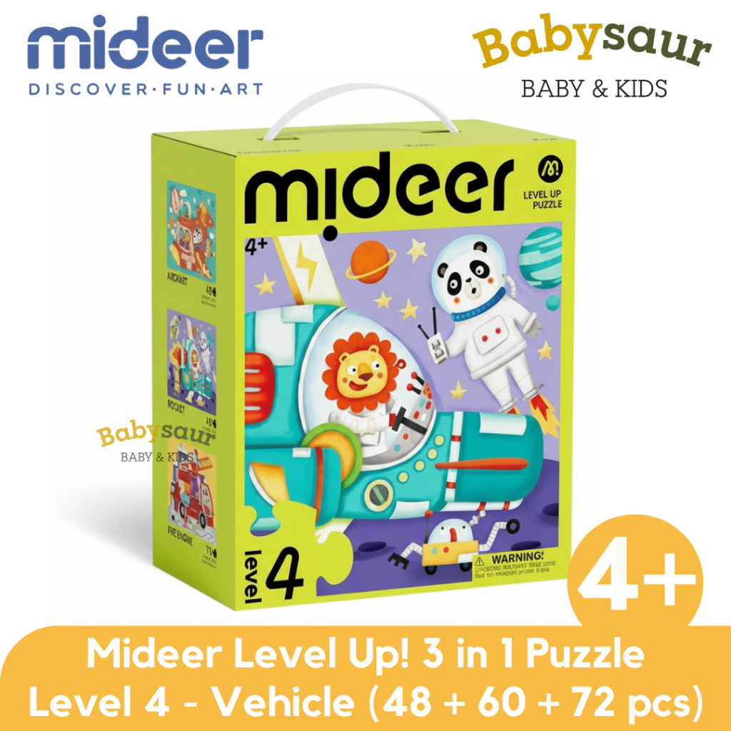 Jual Mideer Level Up! 3 in 1 Puzzle Level 4 Vehicles New Packaging ...