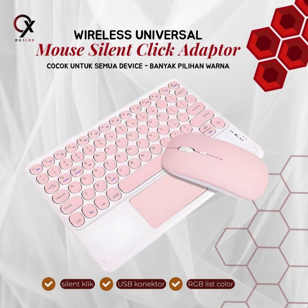 Jual Keyboard Wireless Bluetooth Pad Round Keycaps with Multi Touch ...