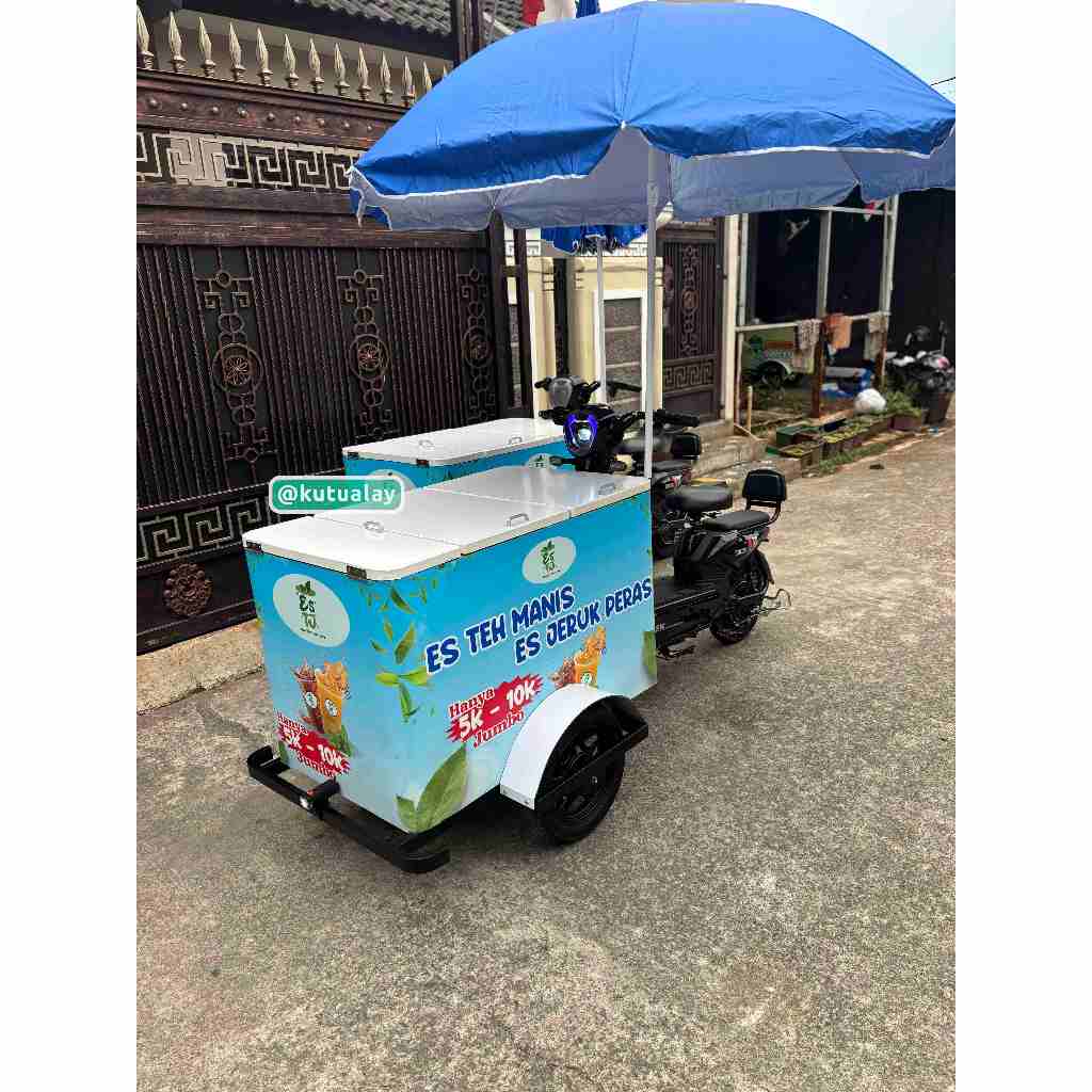 Jual Custom Gerobak Keliling Sepeda Listrik Makanan Minuman Tahan Panas ...