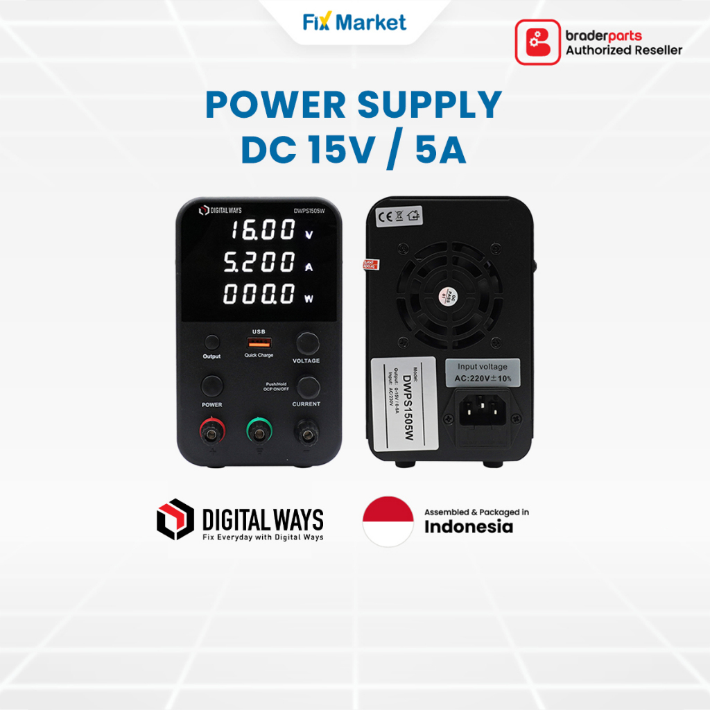 Jual Digital Ways Power Supply Dc 15V / 5A DWPS1505W | Shopee Indonesia