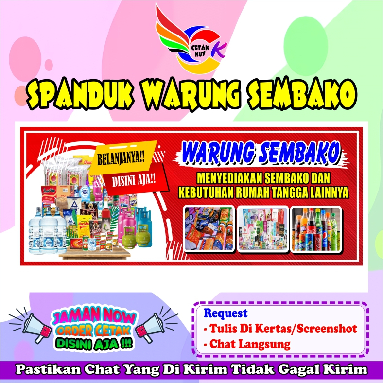 Jual Spanduk banner toko sembako kekinian murah bisa custom / Banner ...