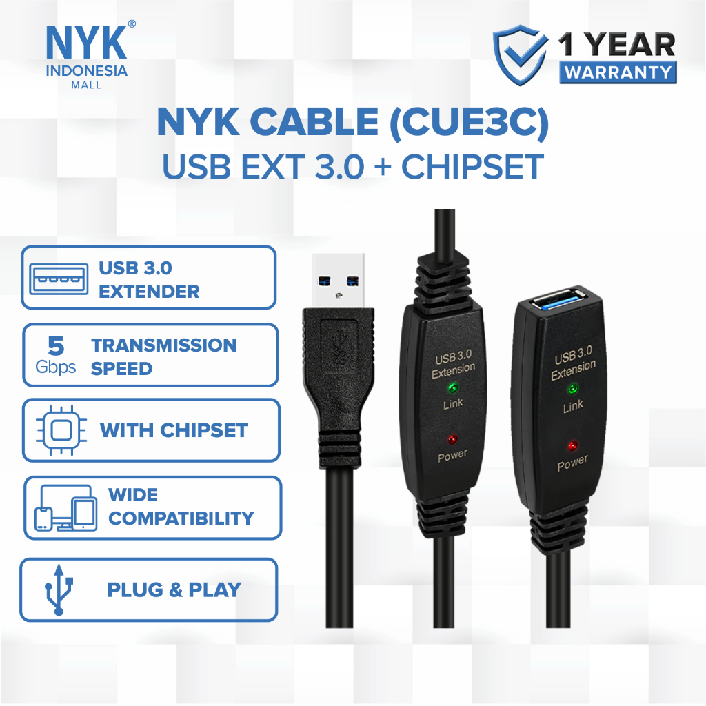 NYK Kabel Extension USB 3.0 Extender Aktif with Chipset 5 Meter COD (2)