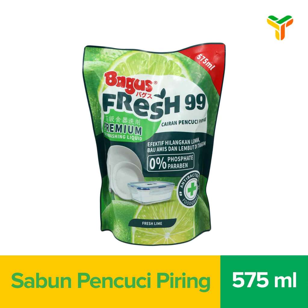 Jual Bagus Fresh 99 Pencuci Piring Fresh Lime Reffil 575 Ml | Shopee ...