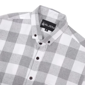 ALJOSA Kemeja Flannel Pria Lengan Panjang Hem Flanel Baju Cowok Motif Kotak Premium