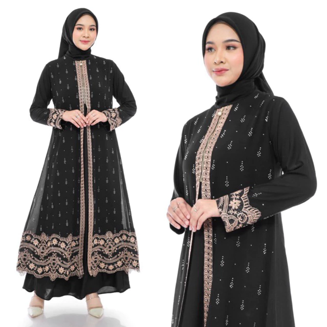 ABAYA YASMIN Abaya Turkey Jumbo LD 130-140 BUSUI ZIPER MUTIARA GAMIS UMROH ABAYA BINI ORANG