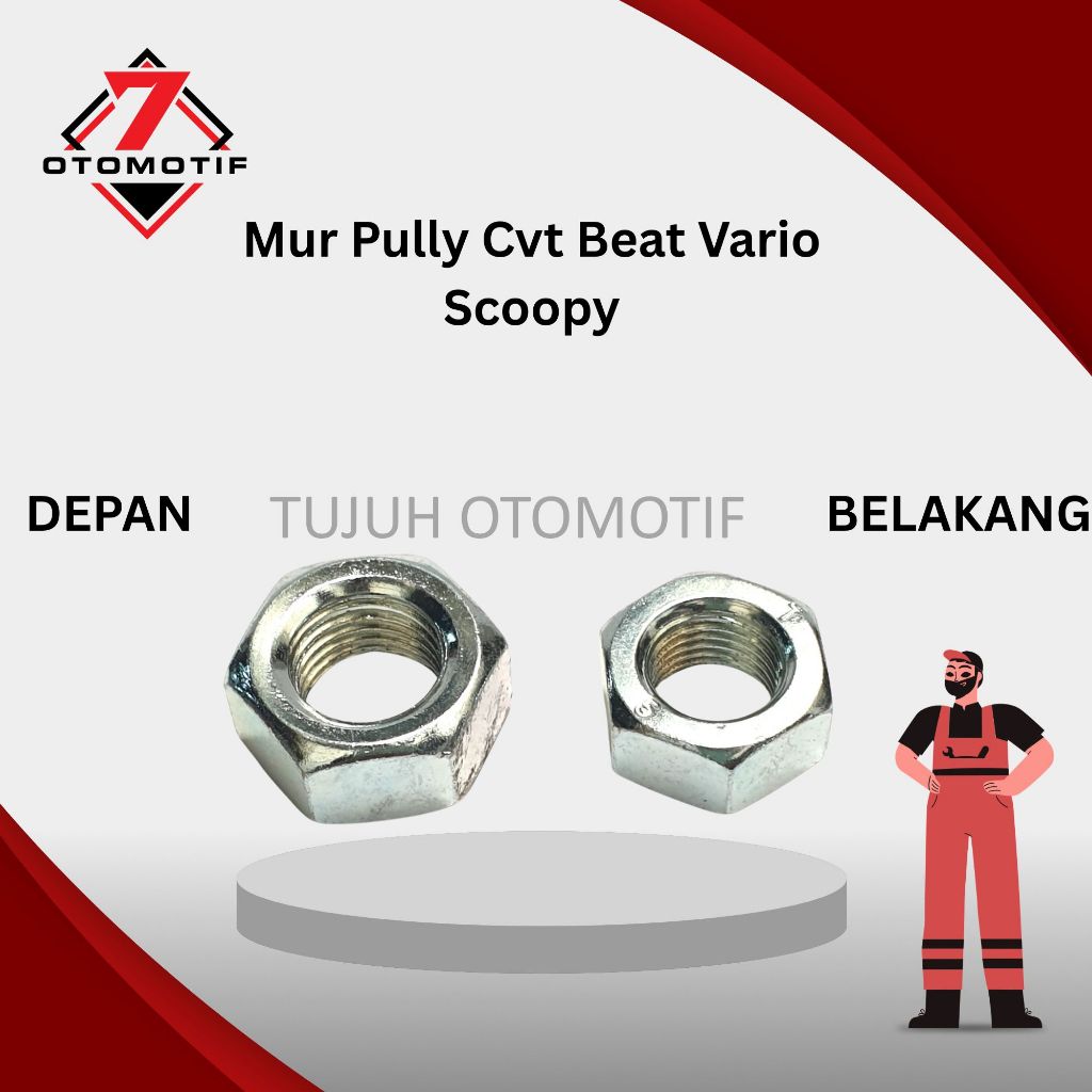 Jual Mur As Pully Cvt Depan M14 Belakang M12 Beat Vario Puly Pulley ...