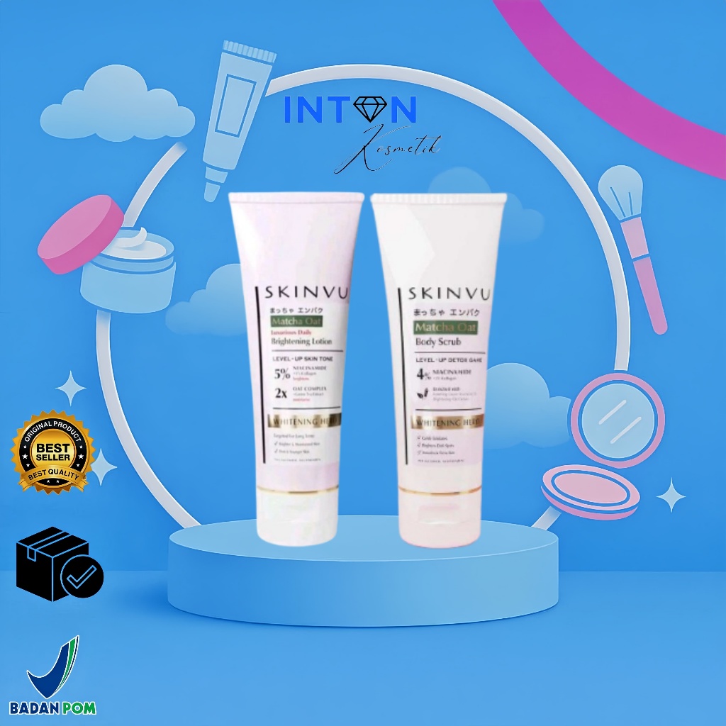 Jual SKINVU WHITENING Body Lotion Serum Infused + WHITENING Body Scrub ...