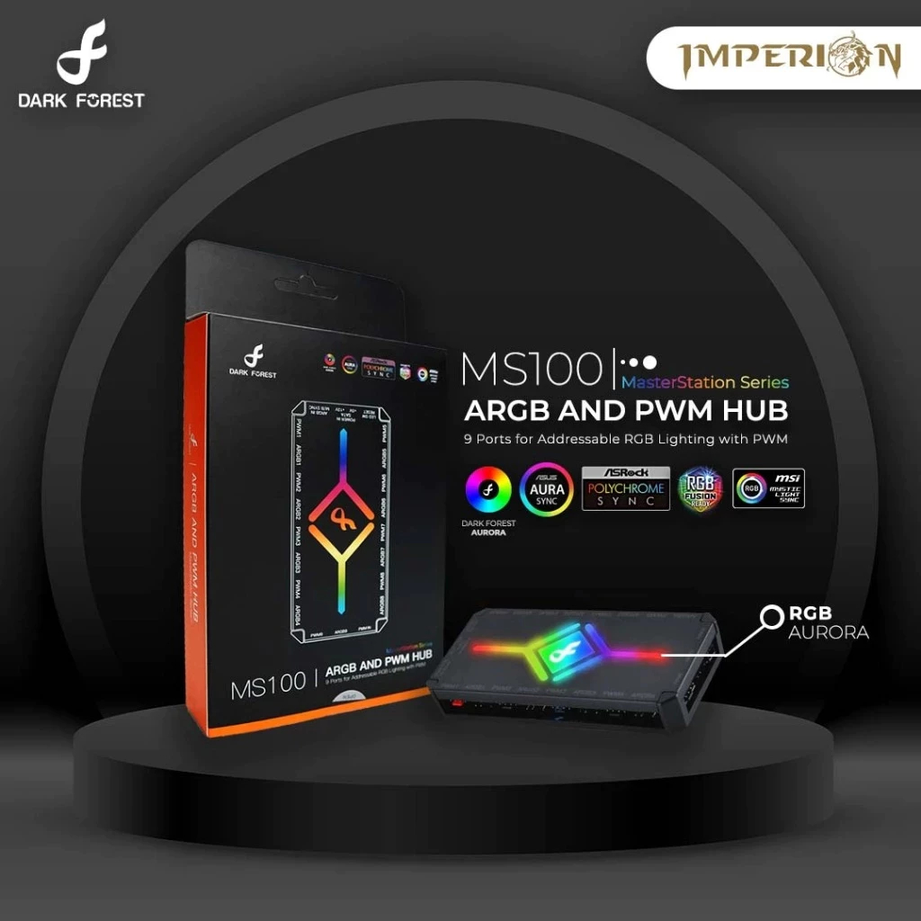 Jual Imperion / Axper Dark Forest Switch Hub Fan 9 Ports 3 Pin Argb For ...