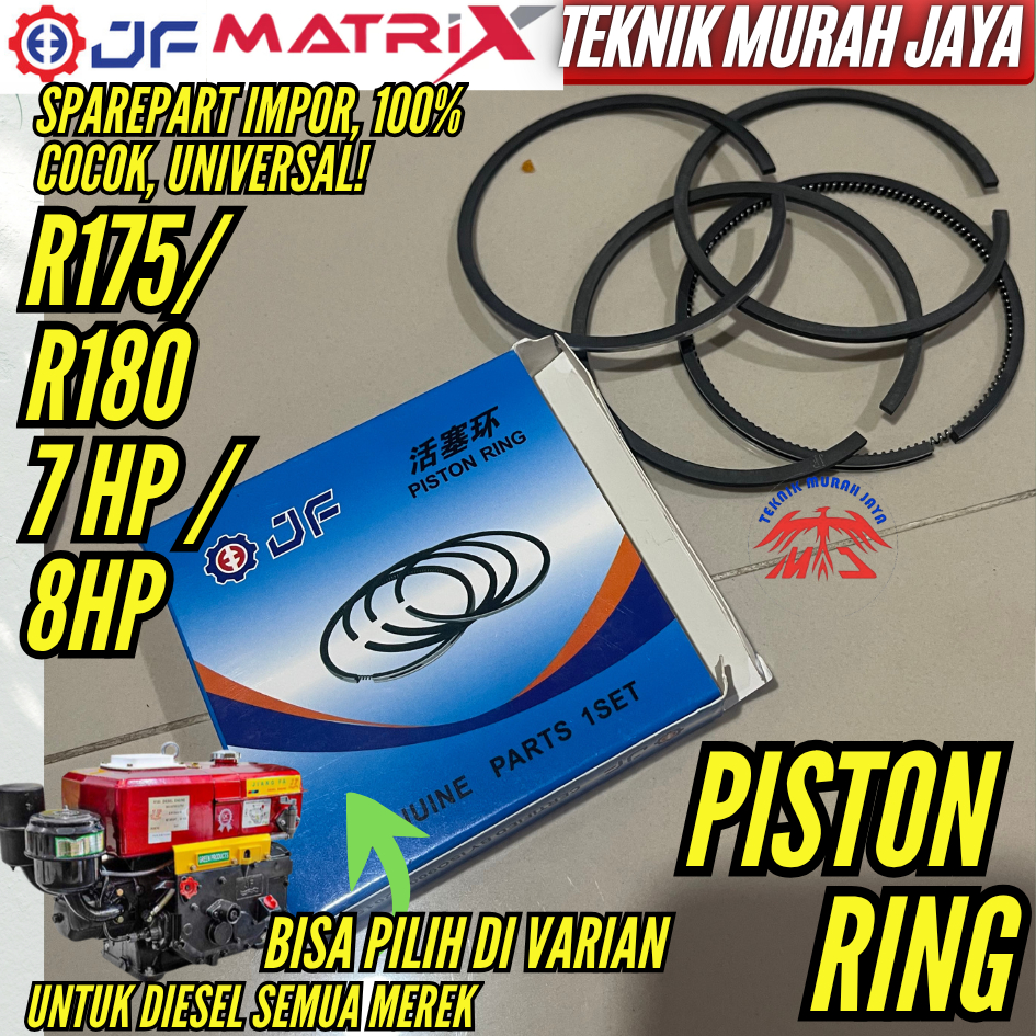 Jual JF Ring Piston Mesin Diesel R175 R180 7 Pk 8 hp Ring Piston Pir ...