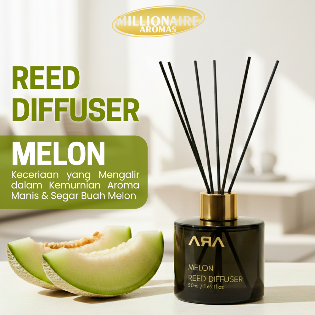 Jual Reed Diffuser Aroma Melon Pengharum Ruangan Wangi Buah Melon Segar ...