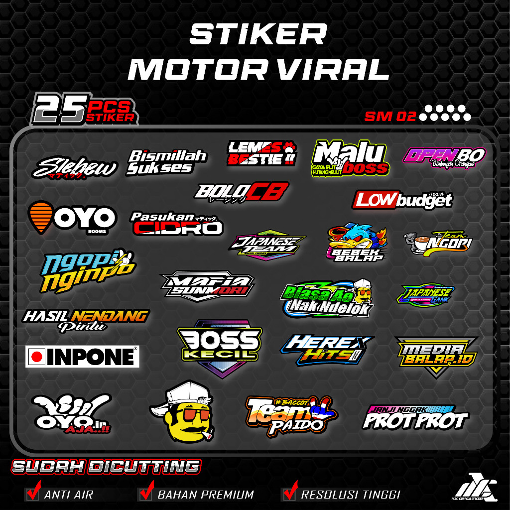 Jual Stiker Pack Motor - Stiker Quotes Kata Kata Racing Viral Vinyl Isi ...