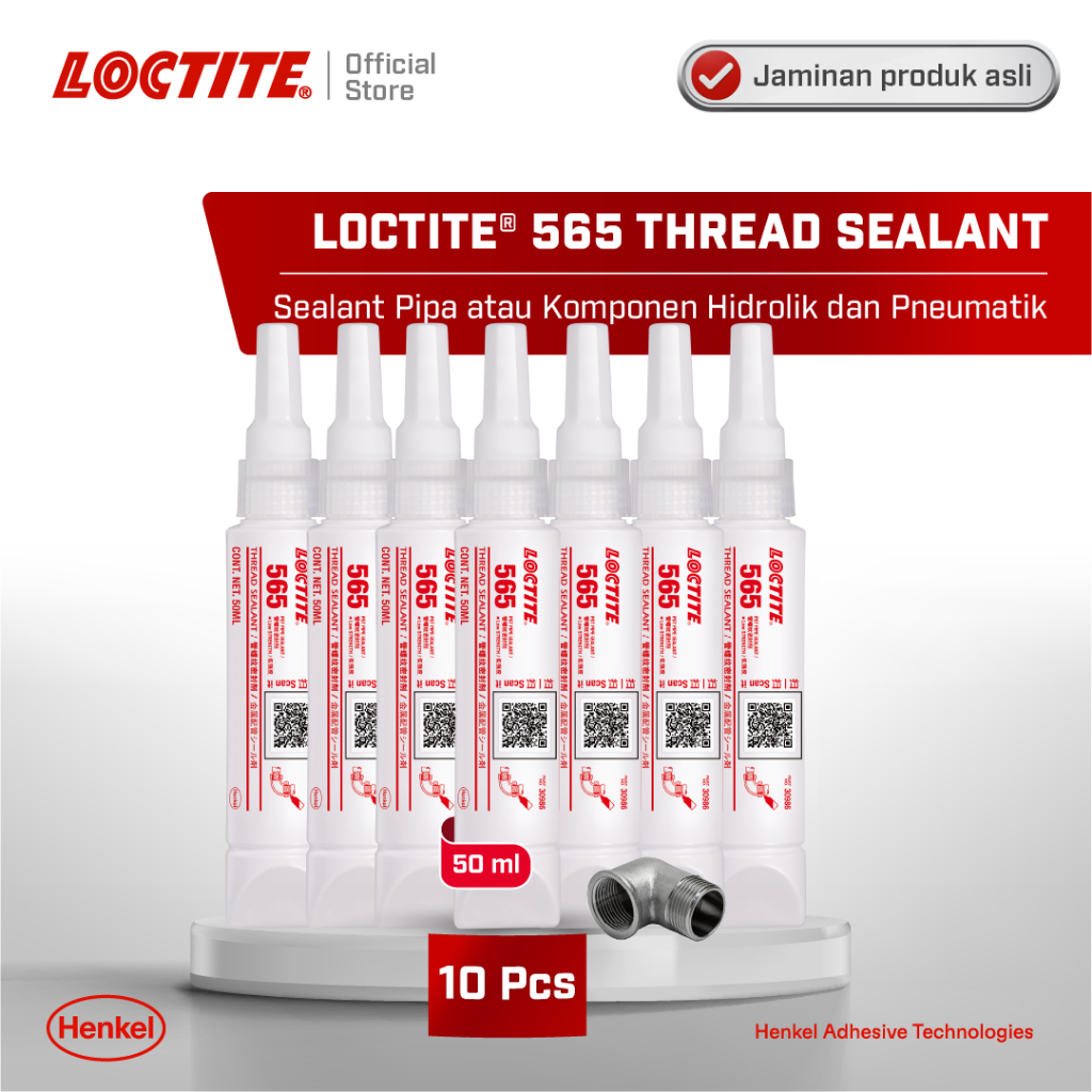 Jual Henkel LOCTITE 565 Thread Sealant Lem pipa anti bocor 50 ml Box ...