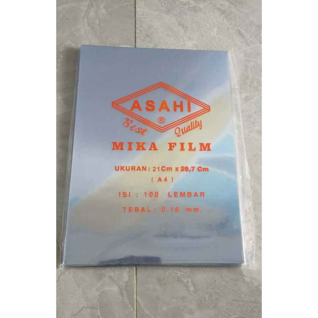 Jual Plastik Mika Cover Jilid Asahi A4 0.10 mm Bening (1 Pack 100 ...