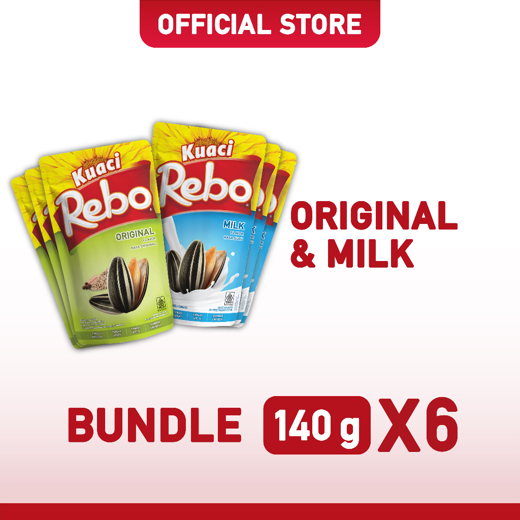 Jual Rebo Kuaci Rasa Original & Milk 120 Gram Bundling 6 PCS | Shopee ...
