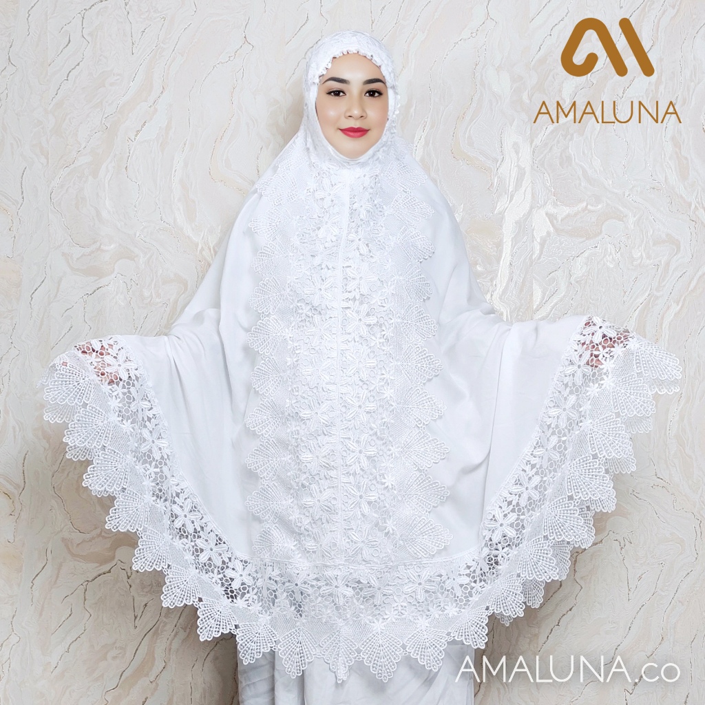 Mukena Putih Katun Premium Renda Mewah Mix Dewasa Cantik