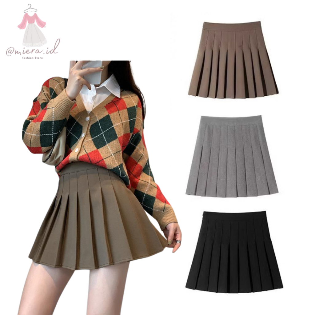 Jual AMIERA - RK258 Rok Pendek Mini Korean Women Mini Skirt Model Lipat ...
