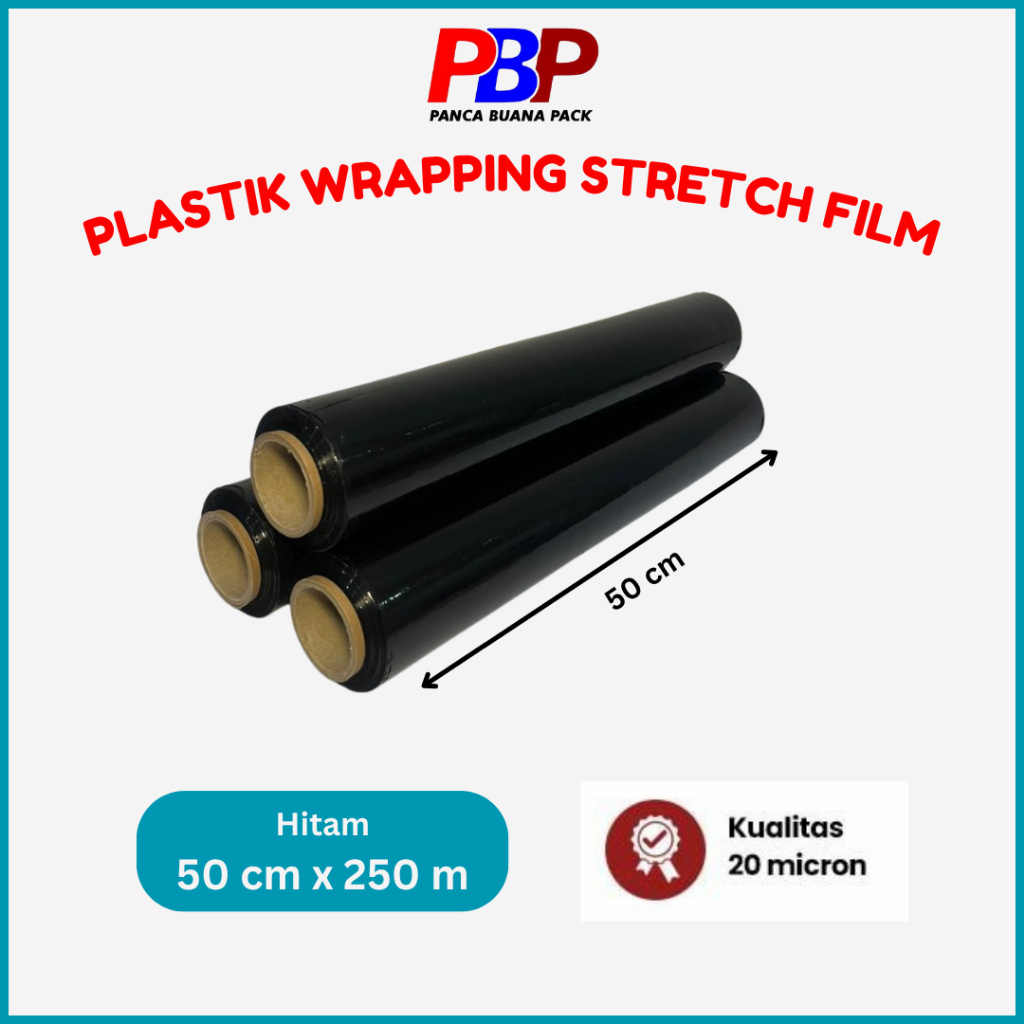 Jual Plastik Wrapping / Stretch Film Hitam 250 m x 50 cm | Shopee Indonesia