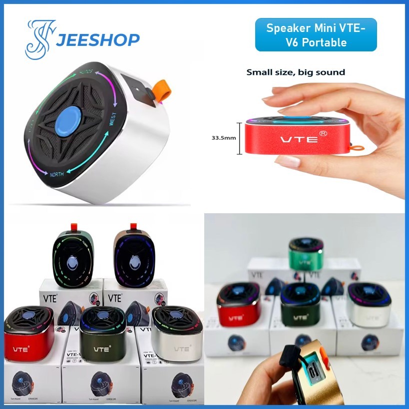 Jual Speaker Bluetooth 5.3 Mini VTE-V6 Wireless Speaker Portable RGB ...