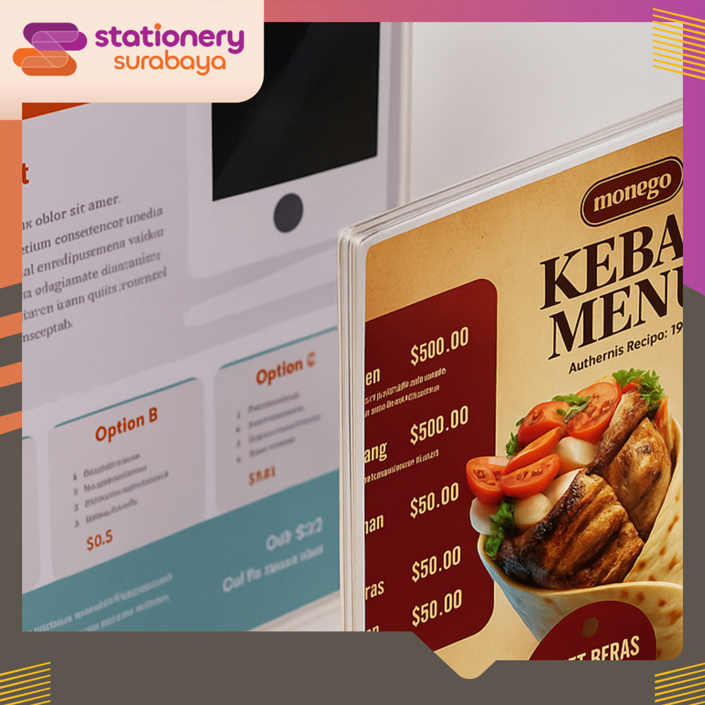 Jual Display Menu Acrylic Standing Akrilik Papan Tempat Meja Minimalis ...
