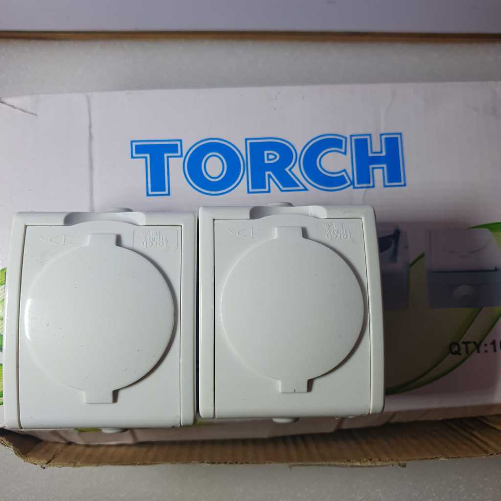 Jual TORCH STOP KONTAK OB TUTUP TORCH WATERPROOF OUTDOOR 16A SNI PUTIH ...
