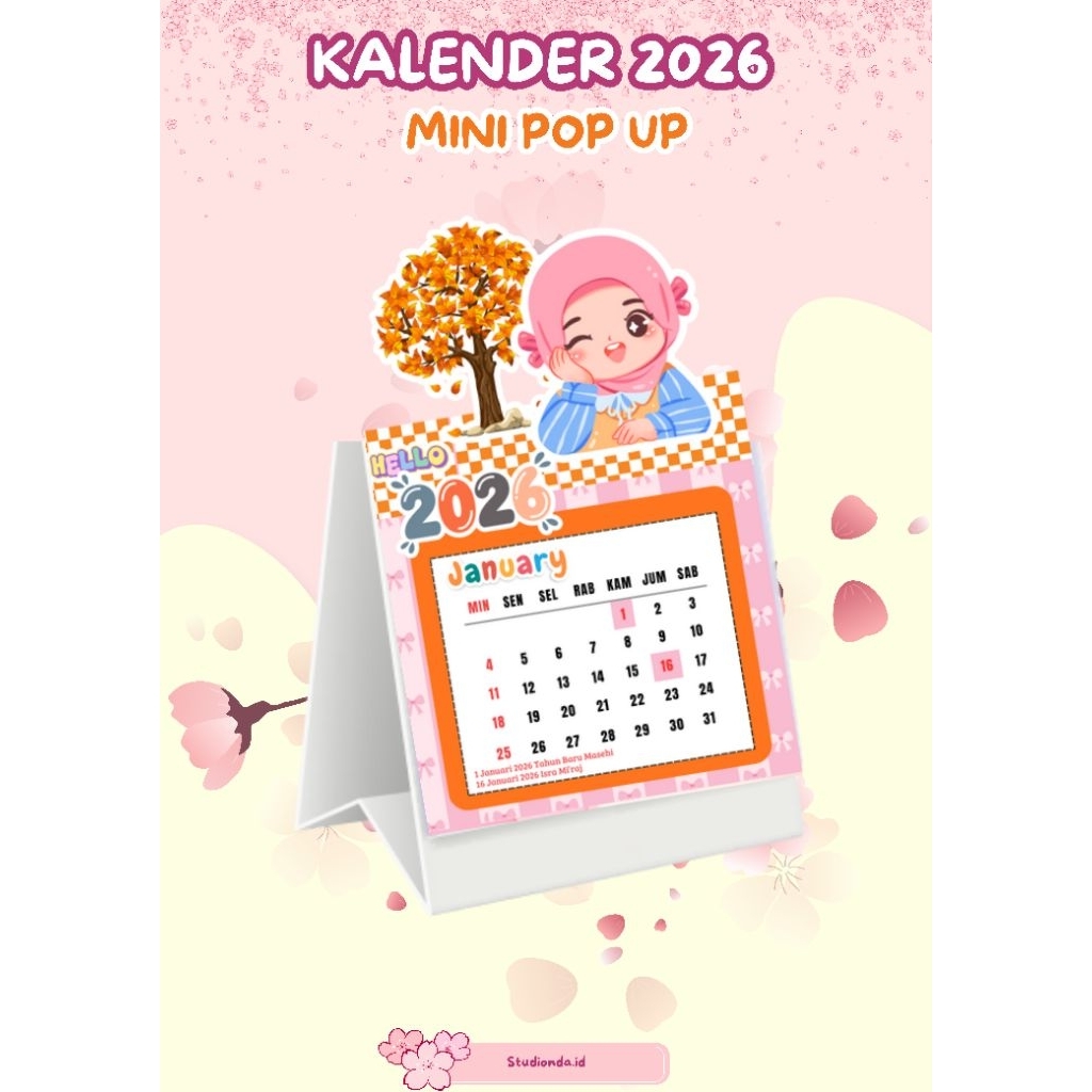 Jual Kalender 2026 Mini Pop Up | Kalender Duduk 2026 Mini | Calender ...