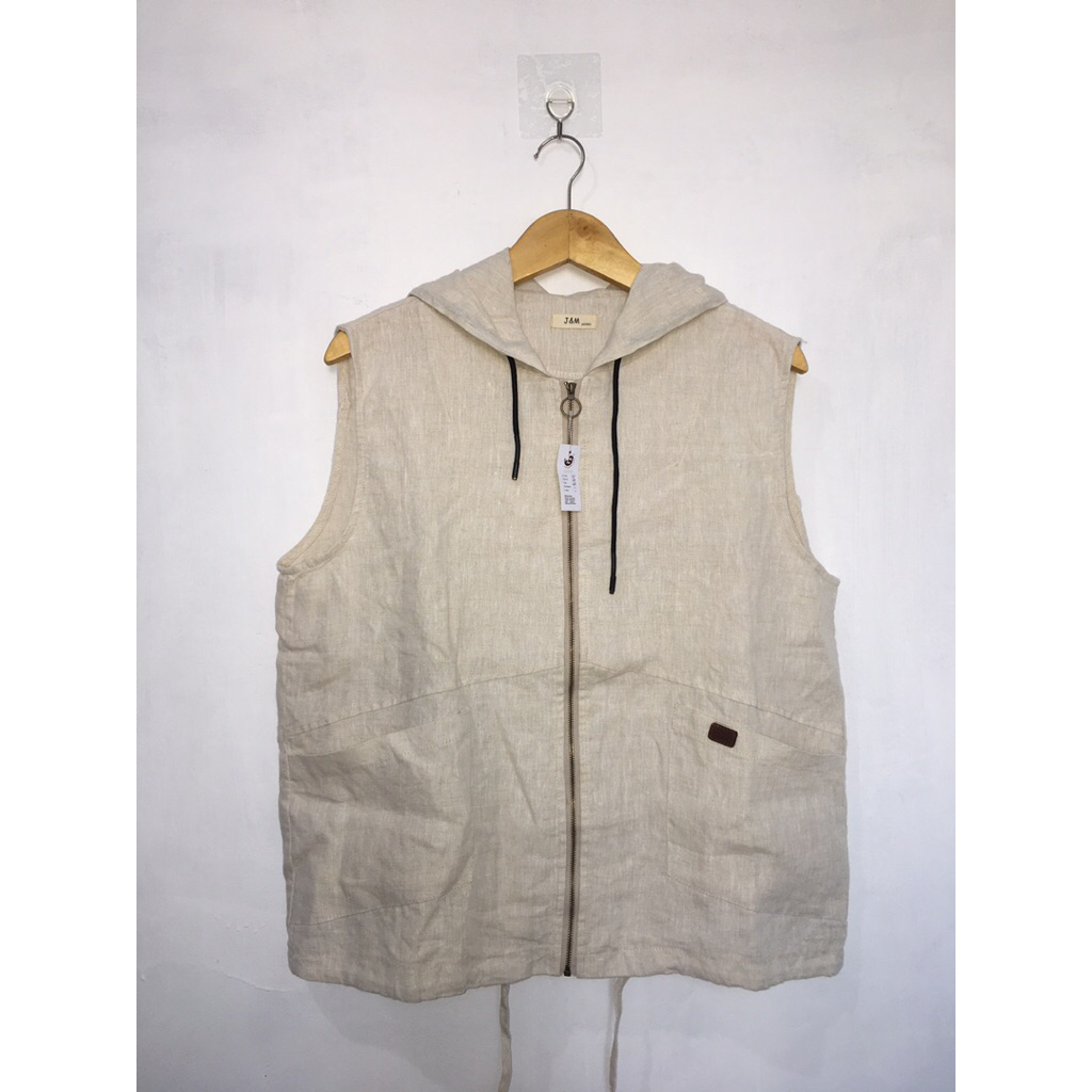 Jual vest/rompi berhoodie warna krem (wajib baca deskripsi) | Shopee ...