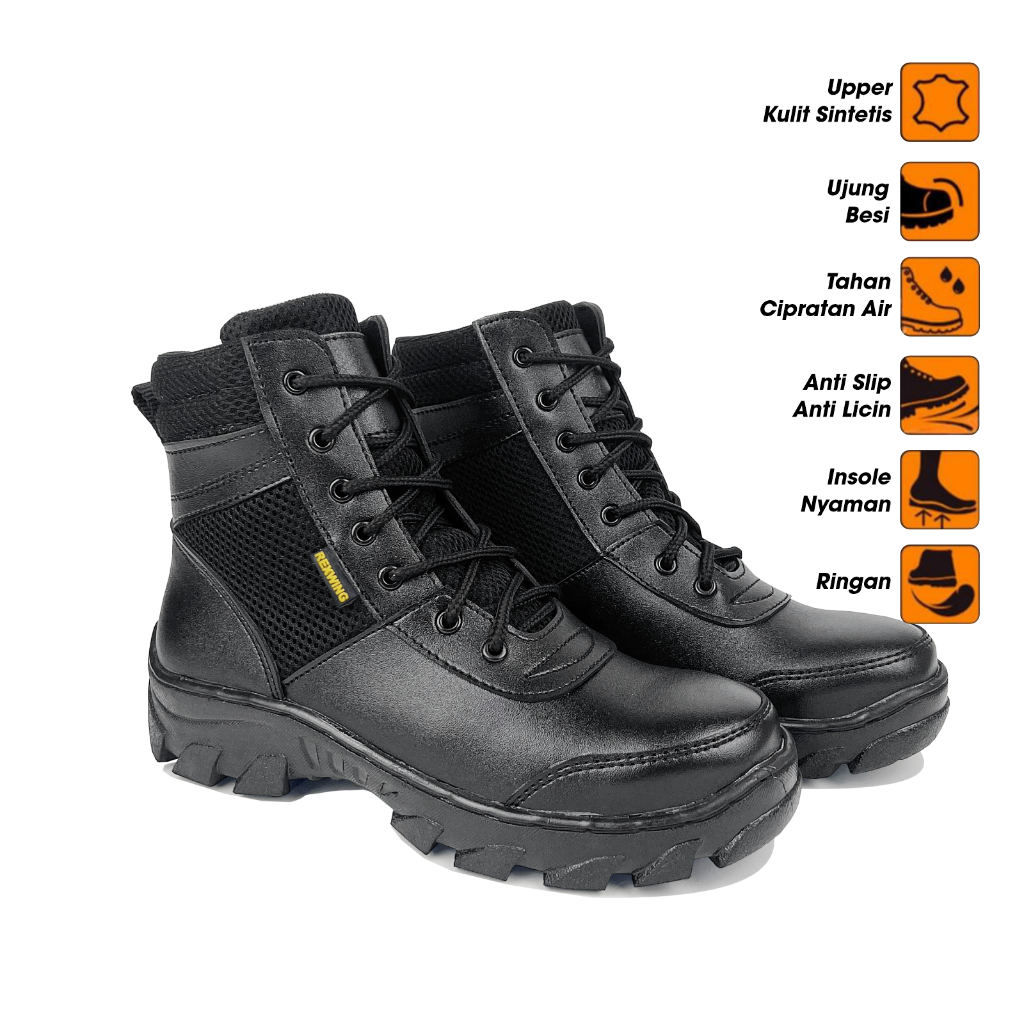 Jual Rexwing-Sepatu PDL Boots Sepatu Boots Pria Ujung Besi Shoes Kerja ...