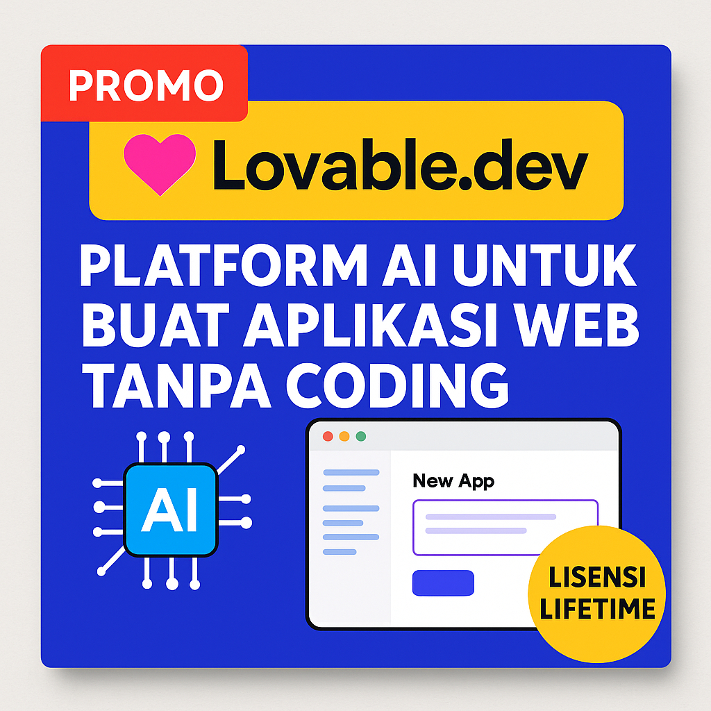 Lovable AI Pro Lite 1 Tahun – 300 Kredit AKUN RESMI [FULL PRIVAT]