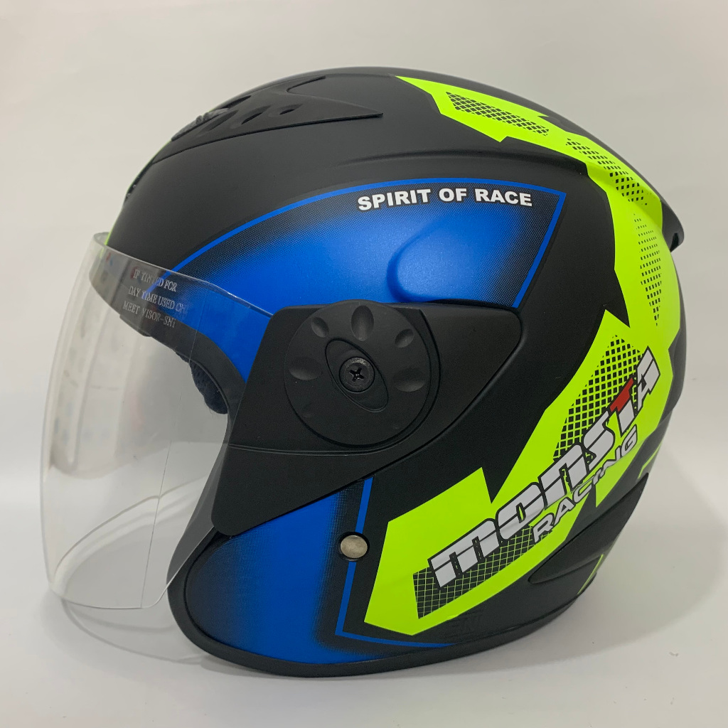 Jual Helm Vision Monsta X13 (Biru Kuning) Hitam Doff - Helmet SNI ...