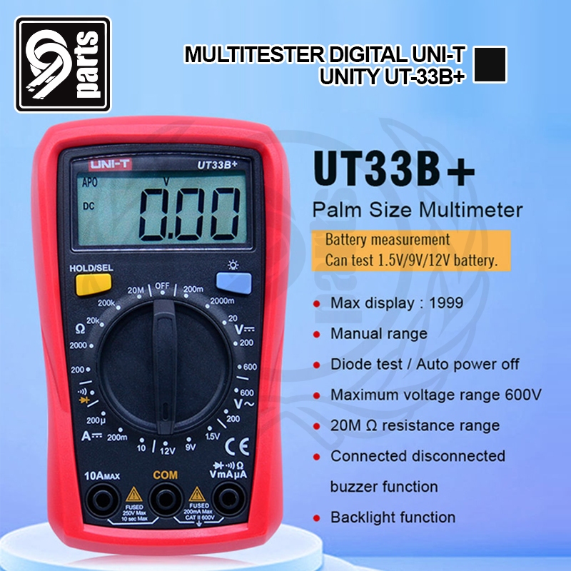 Jual Multitester Digital Uni-T Unity UT33B+ / Unity UT33B+ Multimeter ...