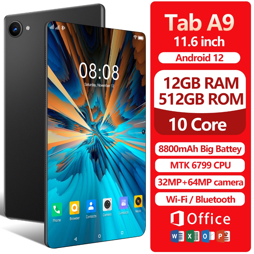 Jual Tab A9 Tablet RAM 12G+512GB R0M 11.6 inci Android 12 Asli Baru ...